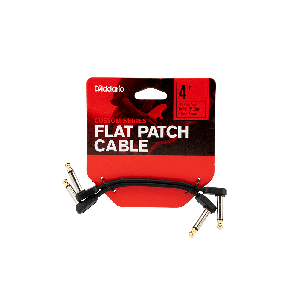D'Addario Custom Series Flat Patch Cables 4" Off-Set