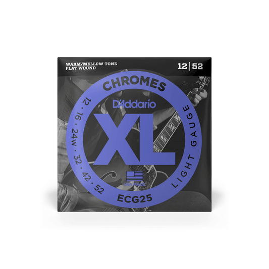 D'Addario ECG25 12-52 Chromes Flat Wound