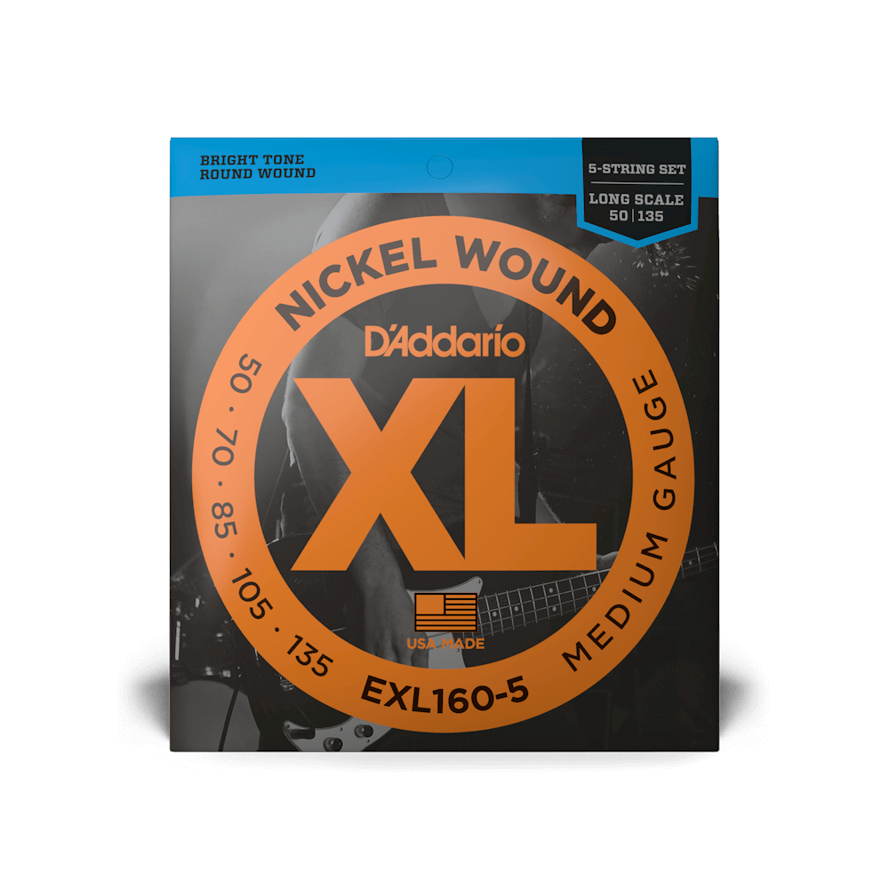 D'Addario EXL160-5 Nickel 5-String Bass Strings 50-135