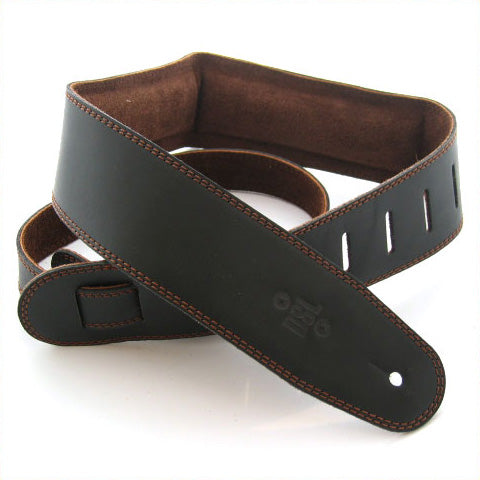 DSL 2.5" Padded Suede Guitar Strap - Black/Brown